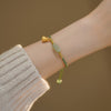 New Chinese Style Woven Bead Bracelet with Peace Buckle Charm