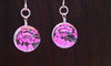 Dried Flower Glass Earrings, Handmade Floral Drop Jewelry