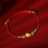 Goat Charm Red String Bracelet with 999 Silver Ingot
