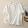 Women's Cotton Linen Short Sleeve T-Shirt Relaxed Fit