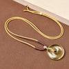 Natural Stone Peace Buckle Pendant Necklace