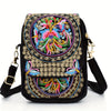 Embroidered Canvas Crossbody Bag with Floral Motifs