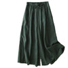 Women's Wide Leg Pants Summer Linen Cropped Trousers With Pockets