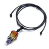 Natural Stone Pointed Pendant Necklace with Woven Cord