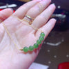 Natural Hetian Jade Beaded Necklace with Sterling Silver