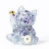 Lucky Cat Crystal Figurine, Resin Decor