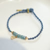 Sterling Silver Jade and Rutilated Quartz Braided Bracelet