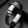 Handmade Leather Bracelet with Titanium Steel Buckle