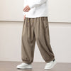 Men's Solid Color Corduroy Drawstring Harem Pants With Pockets