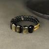 Double Layer Glass Bead Bracelet with Gold-Tone Alloy Charm