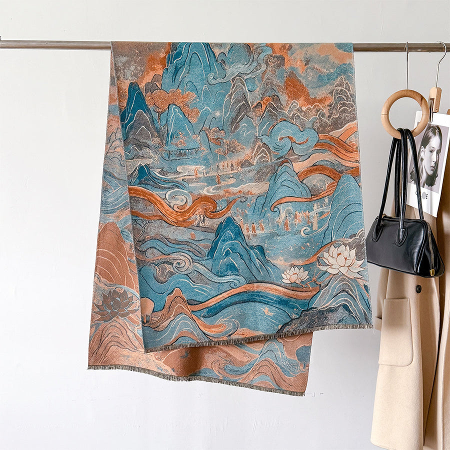 Dunhuang Series Imitation Cashmere Shawl, Warm Autumn Winter Scarf