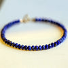 3mm Faceted Natural Stone Bracelet with Gold-Tone Clasp