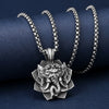 Stainless Steel Ganesha Pendant Necklace, Elephant Head Charm on Box Chain