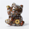 Lucky Cat Crystal Figurine, Resin Decor