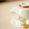 Cat Paw Hetian Jade Bracelet with Rainbow Agate Beads
