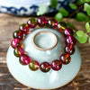 Watermelon Tourmaline Style Crystal Bracelet