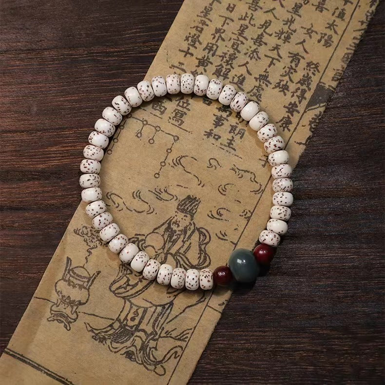 Star and Moon Bodhi Seed Bracelet, Handmade Beaded Jewelry