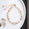 Green Aventurine Pearl Pink Crystal Bead Luck Bracelet