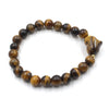Natural Stone Heart Charm Bracelet, 8mm Beads