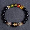 Chinese Zodiac Agate Bracelet, Red or Black Obsidian