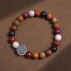 Multi-Wood Bead Bracelet with Six Syllable Mantra