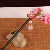 Floral Wood Hairpin with Tassel, Traditional Chinese Style