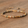 Natural Stone Disc Bead Bracelet with Adjustable Cord