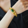 Jade Flower Leaf Harmony Luck Bracelet Bangle