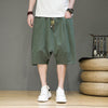 Men's Harem Pants Cotton Linen Drawstring Shorts