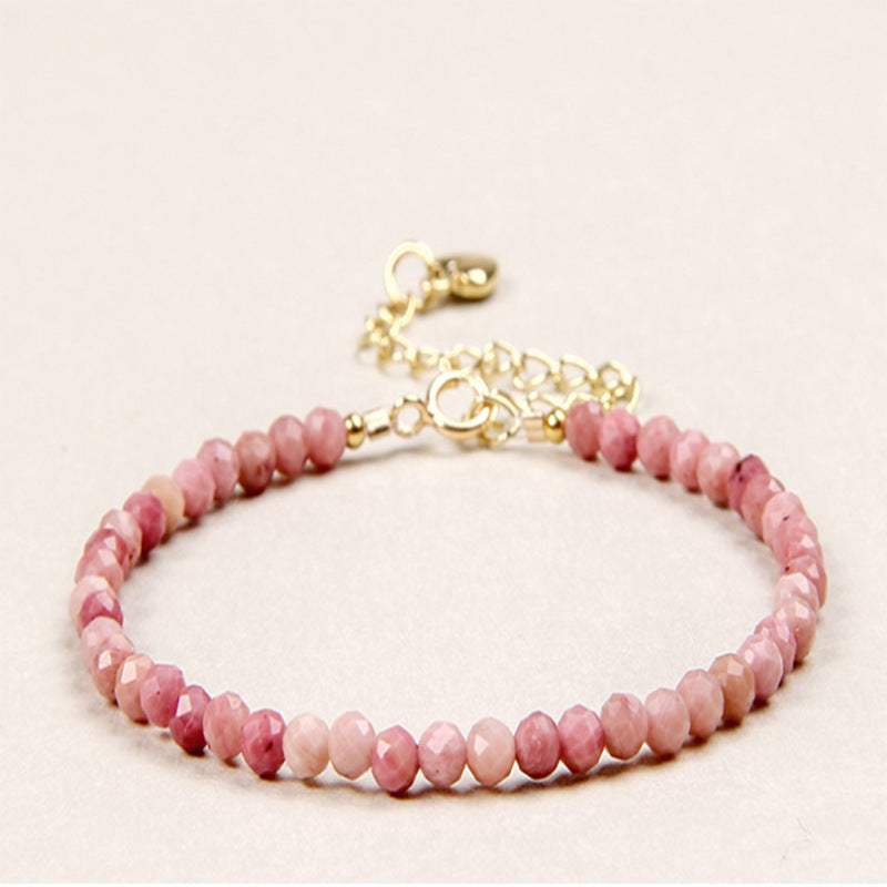 3mm Faceted Natural Stone Bracelet for Women