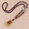 Nepalese Style Wooden Bead Long Necklace, 12 Pendant Styles