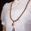Star Moon Bodhi Seed Mala Necklace with Wood Pendant