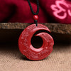 Cinnabar Blessing Necklace Pendant, Geometric Design