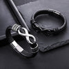 Infinity Symbol Leather Bracelet with Titanium Steel Clasp