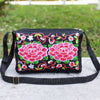 Embroidered Canvas Crossbody Bag, Floral and Peacock Designs