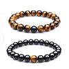 Crown Charm Couple Bracelet Set with Stone Beads