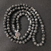 108 Mala Beads Multi-layer Black Glitter Stone Lotus Positivity Bracelet