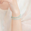 Turquoise Beaded Bracelet 14k Gold Plated Clasp