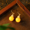 Chinese Enamel Flower Drop Earrings