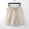 Men's Casual Solid Color Cotton-Feel Shorts With Pockets