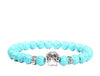 Paw Print Charm Bracelet with 8mm Stone Beads
