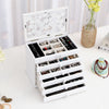 Wooden Jewelry Box with Carved Plum Blossom Lid