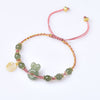 Rabbit Year Hetian Jade Bracelet with Red String