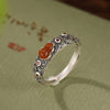 Sterling Silver Gourd Ring with Auspicious Cloud Pattern