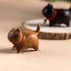 Hand-Carved Rainbow Wood Cat Figurine