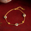 Enamel Koi and Lotus Jade Pendant Necklace