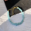 Natural Irregular Stone Necklace or Bracelet, Gold-Tone Clasp