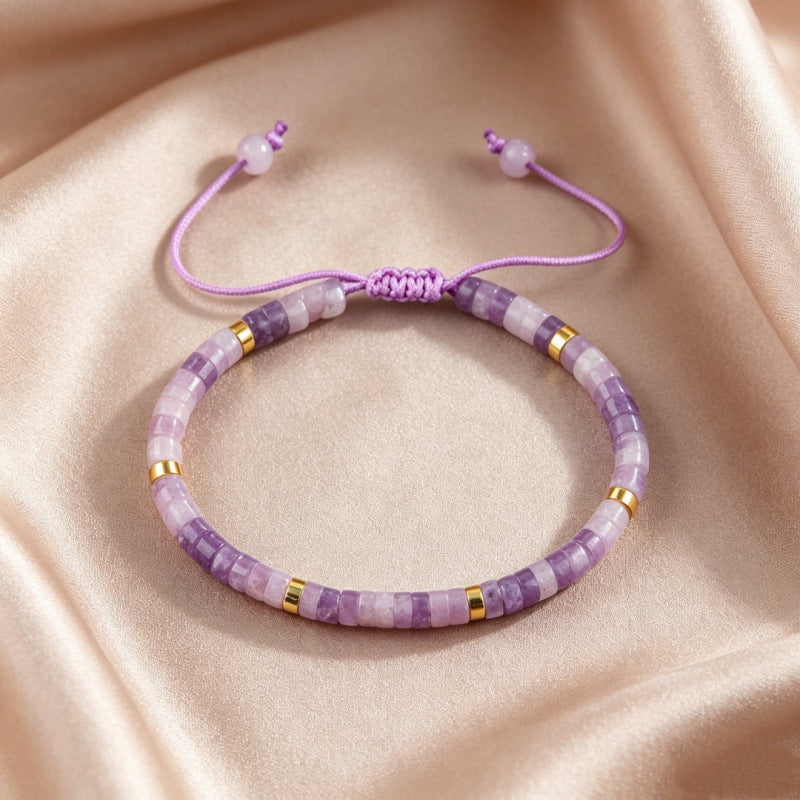 Natural Stone Spacer Bead Bracelet
