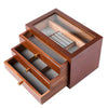 Wooden Jewelry Box with Carved Plum Blossom Lid