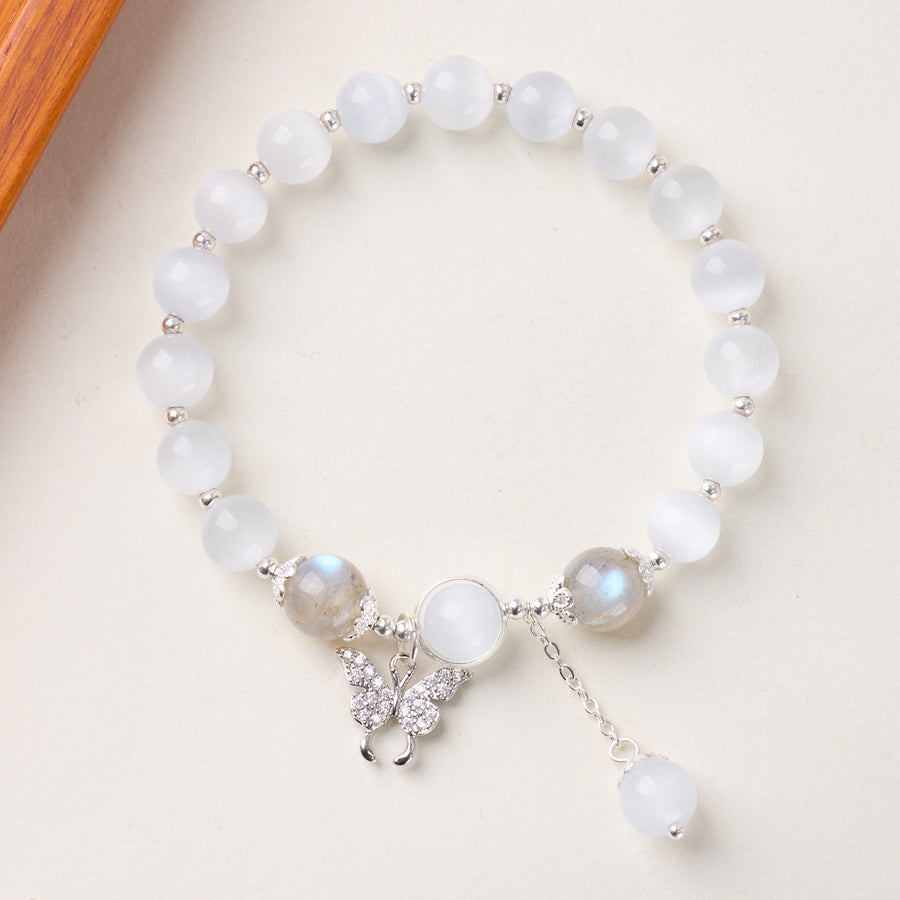 Cat's Eye Butterfly Charm Bracelet